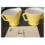 1950's MCM Hazel Atlas Yellow Cream & Sugar Set