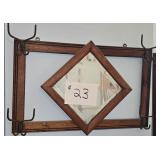 Antique Hall Tree with Beveled Mirror