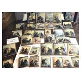 34 pcs of Silhouette Framed Art, Curved Glass