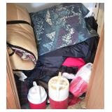 Contents of Closet, 3 Sleeping Bags, 3 Drink