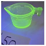 Rare Uranium Glass Measuring Cup,