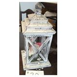 Wood Candle Holder with Candle 21' tall