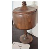 Wooden Turned Pedestal Trinket Box/Compote