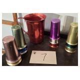 MCM 11 Glasses & Pitcher Zephryware Aluminum