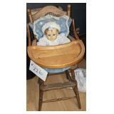 Antique High Chair with Doll