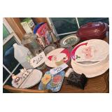 Christmas Plates, Match Dispenser, Covered