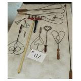Vintage Rug Beaters, Carpet Rake & Head Knocker