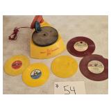 Vintage Davy Crockett Record Player & Records