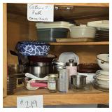 Contents of Cabinet-Pie Plates, Cookware