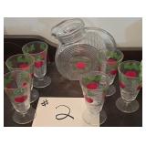 1950's MCM 7 pc Tomato Juice Set