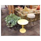 Brass Floor Lamp, Side Table, Bar Stool, Planter Brass Floor Lamp, Side Table, Bar Stool, Planter
