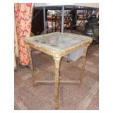Cast Iron Glass-Top Side Table Cast Iron Glass-Top Side Table