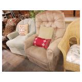 2 Upholstered Chairs: Recliner & Swivel Chair 2 Upholstered Chairs: Recliner & Swivel Chair