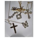 Six 10k gold necklaces Six 10k gold necklaces