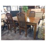 Dining Table, 2 Leaves, 4 Chairs Dining Table, 2 Leaves, 4 Chairs