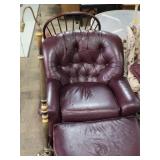 Rainbow Furniture Leather Armchair, Ottoman Rainbow Furniture Leather Armchair, Ottoman