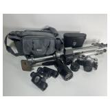 Vintage Cannon AE-1 Camera, Lens, Jason Binoculars Vintage Cannon AE-1 Camera, Lens, Jason Binoculars