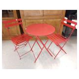 Red Bistro Set w/ 2 Chairs Red Bistro Set w/ 2 Chairs