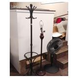 Coat Rack, Floor Lamp, Fan Coat Rack, Floor Lamp, Fan