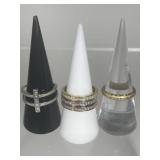 Sterling rings, One 10k ring Sterling rings, One 10k ring