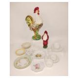 Ceramic Rooster, Santa, Royal Copenhagen Ceramic Rooster, Santa, Royal Copenhagen