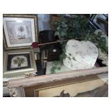 Large Framed Art, Wood Shelf, Fireplace Cover Large Framed Art, Wood Shelf, Fireplace Cover