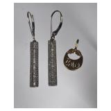Sterling earrings & 10k charm Sterling earrings & 10k charm