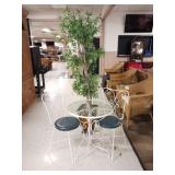 Bistro Set w/ 2 Chairs & Faux Tree Bistro Set w/ 2 Chairs & Faux Tree