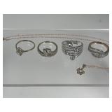 P 10KT rings, plated necklace, rings P 10KT rings, plated necklace, rings