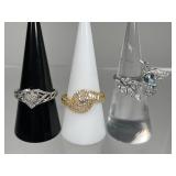 3 Sterling silver rings 3 Sterling silver rings