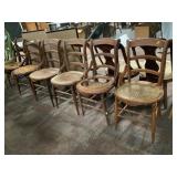 6 Caned Bottom Chairs 6 Caned Bottom Chairs
