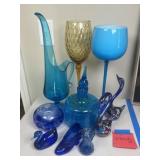 Swung Pitcher, Crackle Glass Decanter Swung Pitcher, Crackle Glass Decanter