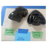 2 Obsidian Carvings 2 Obsidian Carvings