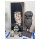 Owl Sculpture, Picture & Mushrooms Owl Sculpture, Picture & Mushrooms