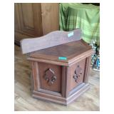 Solid Walnut Hexagonal Table, Shelf Solid Walnut Hexagonal Table, Shelf