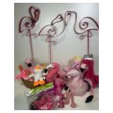Flamingos, Plush, Lights, and Yard Decor