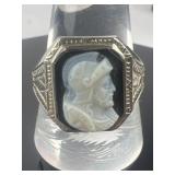 7 Grams 10KT White Gold Art Deco Men's Ring