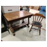 Library Table & Wood Chair