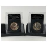 2 Clad Kennedy Bicentennial Half Dollars
