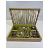 Mixed Stainless Silver-plated Silverware w/ Case