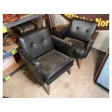 2 Vinyl Mid-Century Chairs 2 Vinyl Mid-Century Chairs