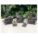 3 Queen Cast Iron Stoves w/ Accessories 3 Queen Cast Iron Stoves w/ Accessories