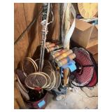 Wood Badminton Rackets, Birdies, Nets, Croquet Set Wood Badminton Rackets, Birdies, Nets, Croquet Set