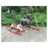 Child's Wood Rocking Horse, Scooter, Horse Child's Wood Rocking Horse, Scooter, Horse