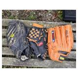 3 Leather Baseball Mitts 3 Leather Baseball Mitts