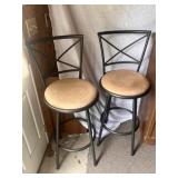 Pair Swivel Seat Bar Stools Pair Swivel Seat Bar Stools