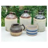 Antique Crock Jugs, Bean Pot, Crock Antique Crock Jugs, Bean Pot, Crock