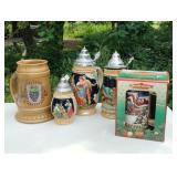 German Beer Steins including Budweiser German Beer Steins including Budweiser