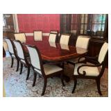 Henredon Mahogany Double Pedestal Table w/ Chairs
