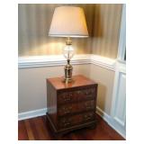 Three Drawer Lamp Table w/ Stiffel Lamp